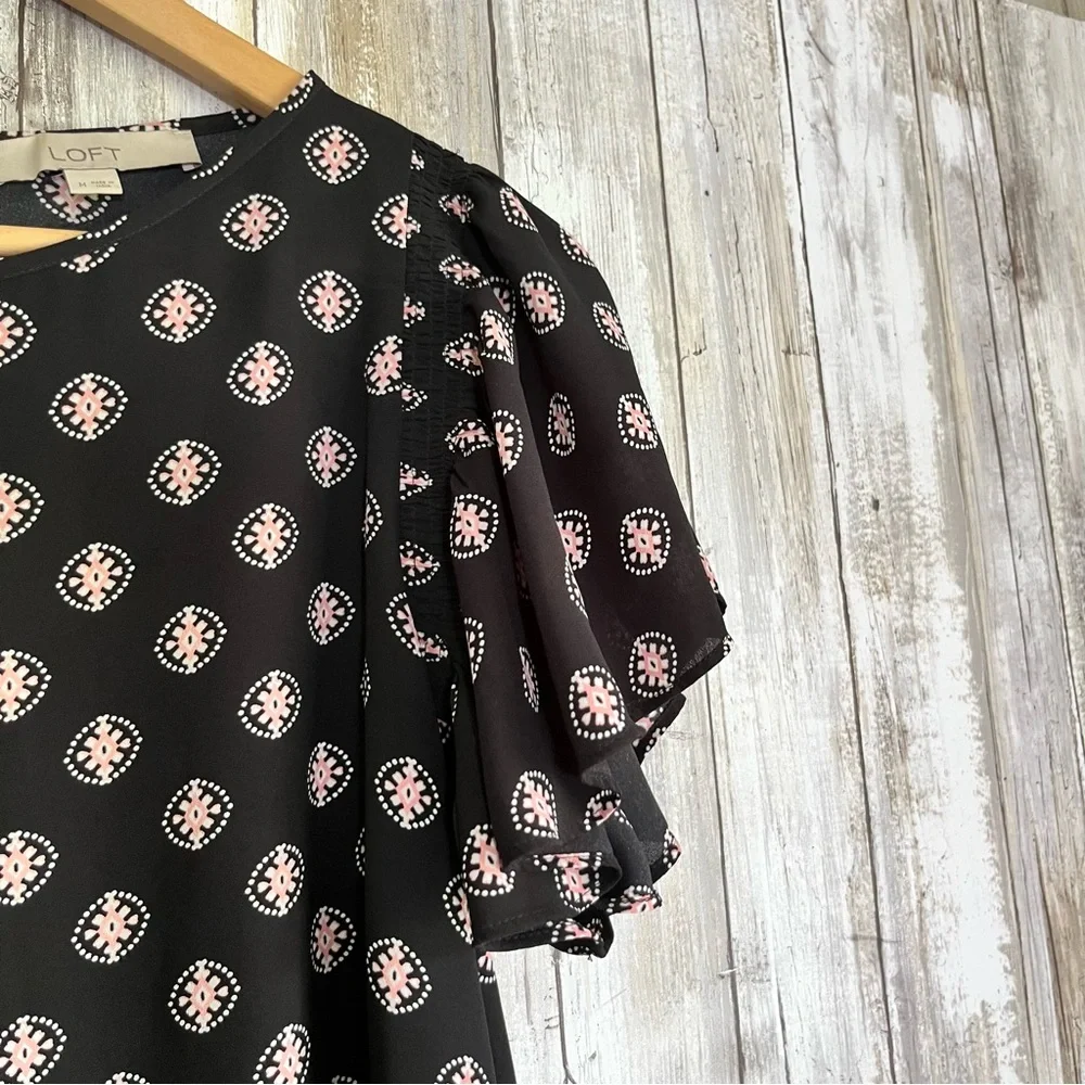 Loft Paisley Flutter Sleeve Blouse - Picture 4 of 6